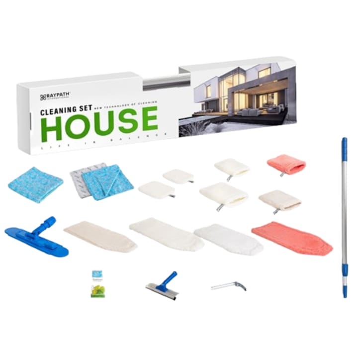 Set Basic curatenie casa, 18 piese, doar cu apa, Raypath