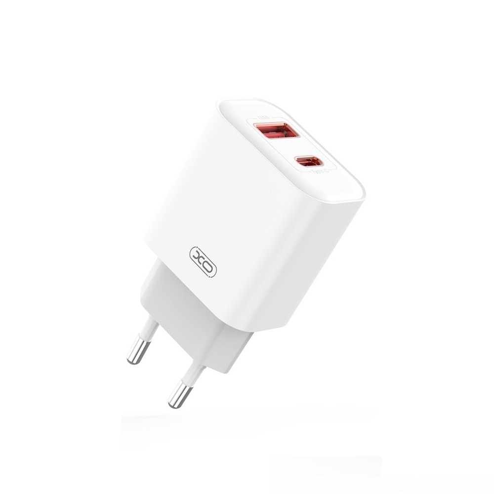 Hálózati töltőfej, adapter, gyorstöltő, USB-C + USB port Hálózati töltőfej, adapter, gyorstöltő, USB-C + USB port