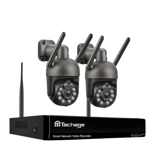 Videó megfigyelő rendszer, Techage, CCTV, H.265, vezeték nélküli, 3MP ...