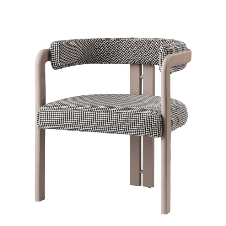 Scaun Moon, structura lemn masiv, DUVAL furniture, tapiterie Alb/Maro – finisaj Bej