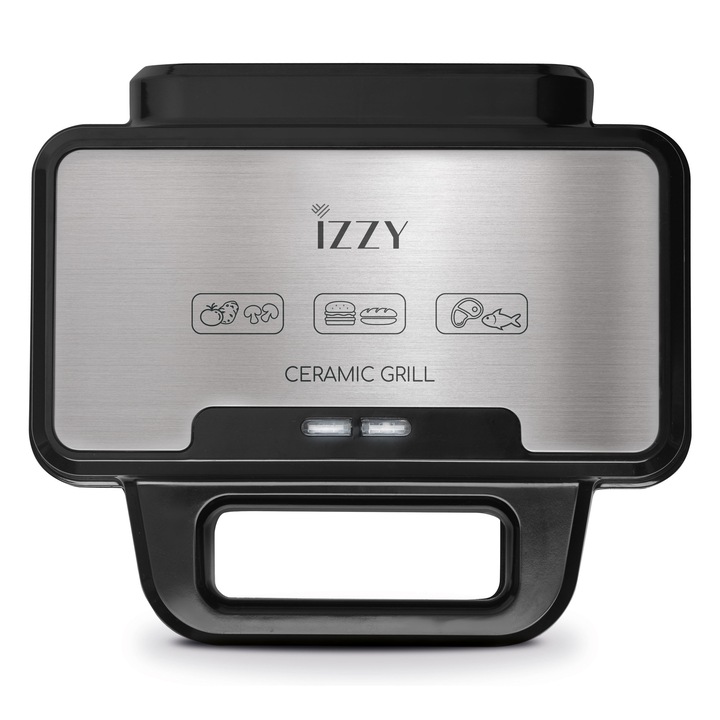 Aparat de facut sandvisuri, Izzy Ceramic Grill XL, 1000 W, inox, argintiu