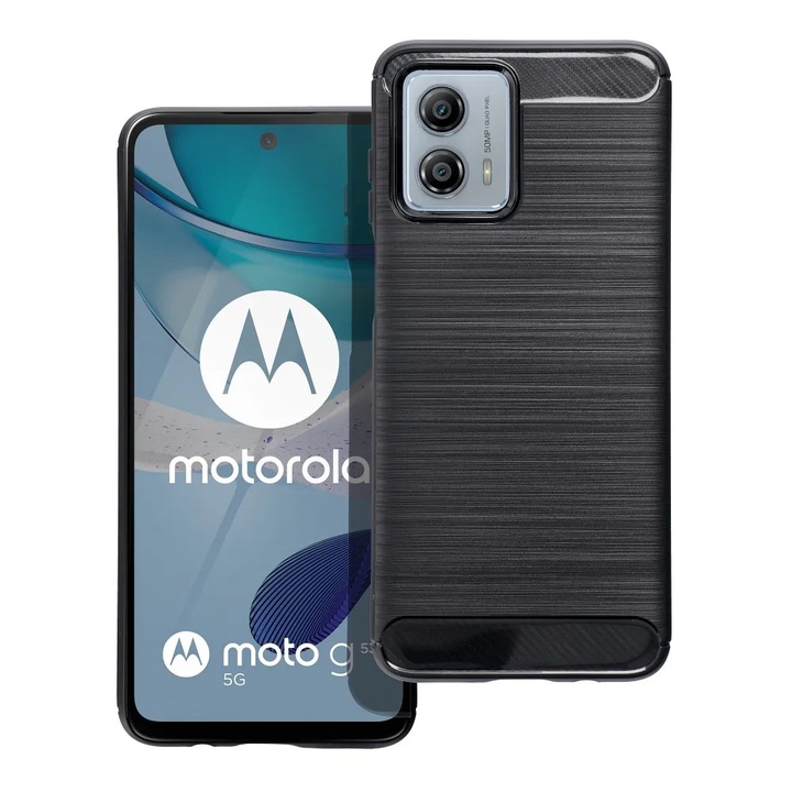 Motorola G53 Daden® Flexible Carbon ütésálló, kameravédelem, vékony, hibrid ütésálló, fekete burkolat