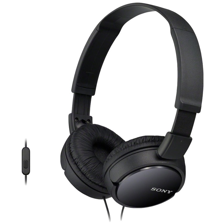 Аудио слушалки Sony MDRZX110APB, Тип DJ, Телефонен контрол, Черни/Black