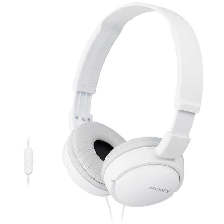 Аудио слушалки Sony MDRZX110APW, Тип DJ, Телефонен контрол, Бели/White