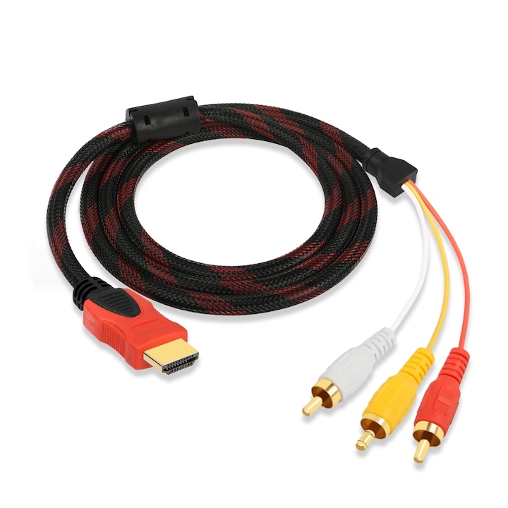 Cablu HDMI la 3 RCA MRG M1001, 1080p, Cablu Video 140 cm, Fara Convertor