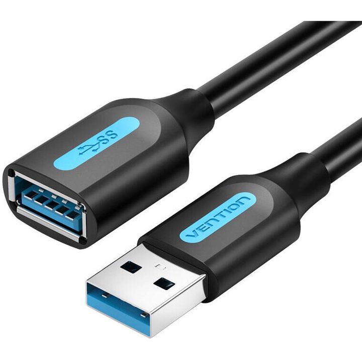 Удължителен кабел USB 3.0 мъжки към женски Vention CBHBF 1m черен