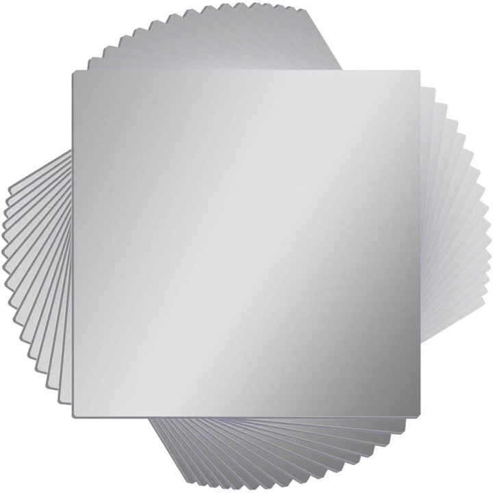 Oglinda Autoadeziva Premium, CBD CORAL BEST DEALS, pentru Decor Interior, Model Dreptunghi, Material PVC Acrilic, 15 x 10 cm, Set 6 Bucati 0.2 cm 10 cm