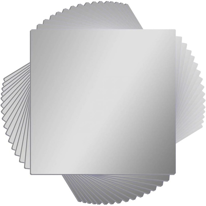 Öntapadó prémium tükör, CBD CORAL LEGJOBB AJÁNLATOK, belső dekorációhoz, téglalap alakú modell, anyaga PVC akril, 15 x 10 cm, 12 darabos készlet