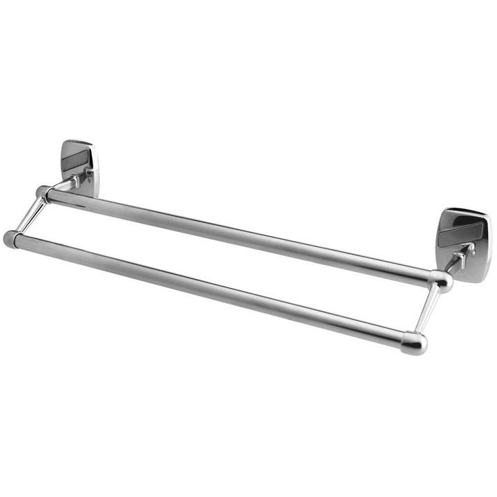 Suport prosop bara dublu Bisk Oregon BIS79715, crom satin, 610 mm