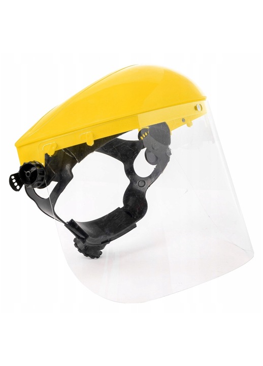 Защитна маска с козирка, Geko, Пластмаса / PVC, Жълто / Черно, 52 - 66 см