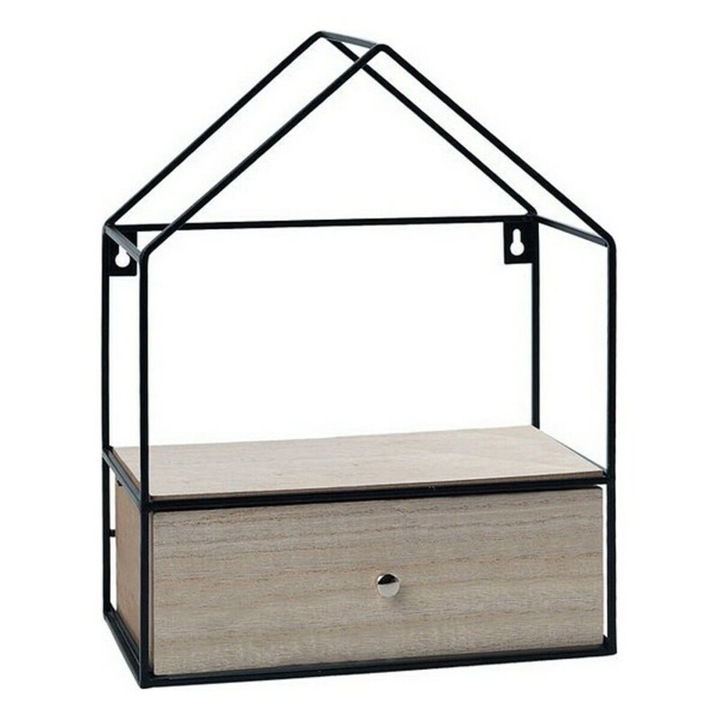 Скрин, BigBuy, 1 чекмедже, Дърво, Черен, 25x12,5x52 см