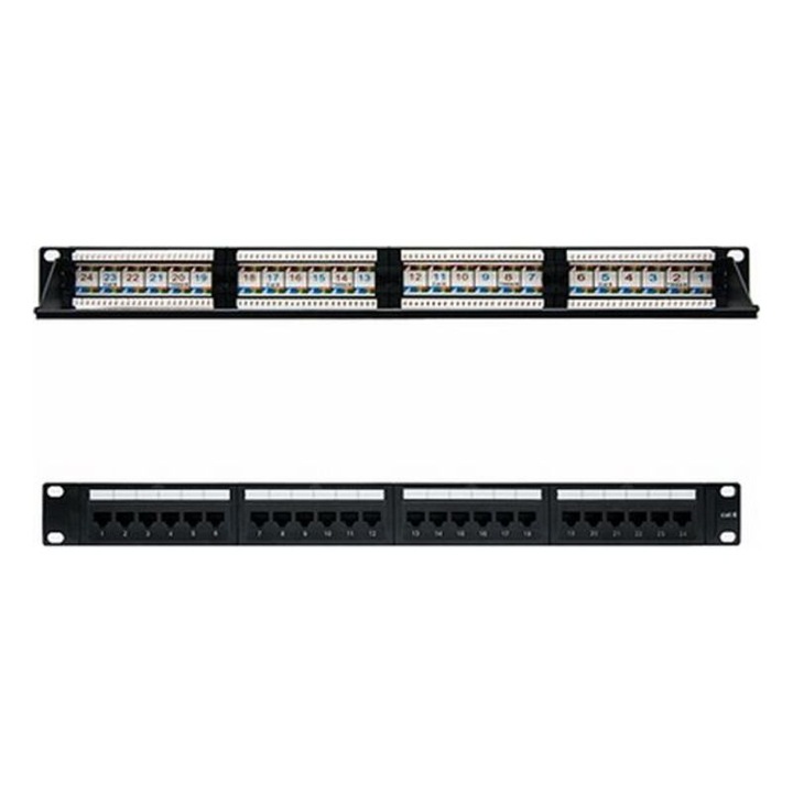 24 portos UTP patch panel, 6-os osztály, NANOCABLE 10.21.3124 19" RJ45