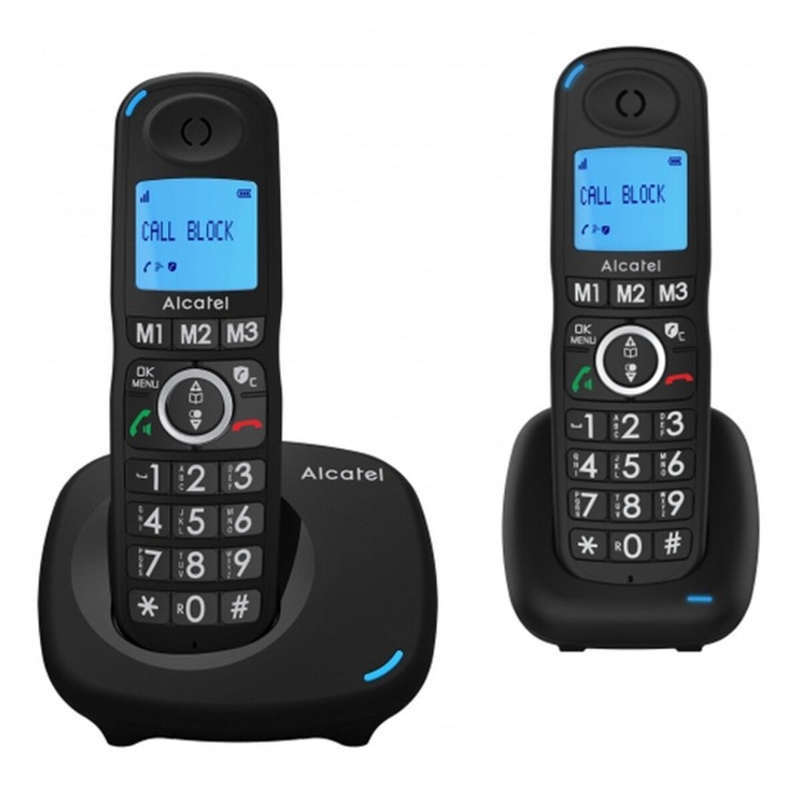Telefon fara Fir Alcatel Versatis XL 535 Duo Negru (2 pcs)