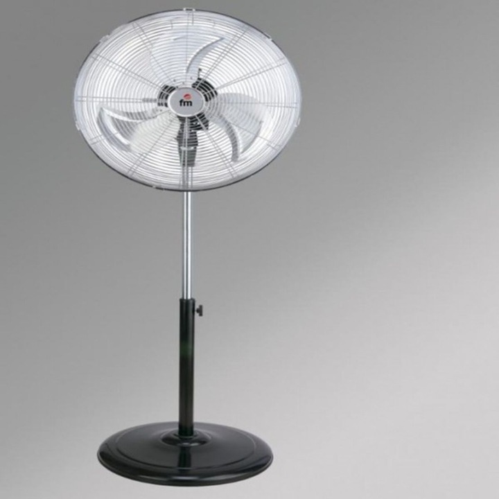 Ventilator de podea, Grupo FM, Reglabil, 3 viteze, 90W, Metal, Negru