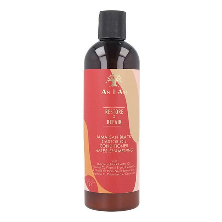 Balsam de par As I Am Restore & Repair, ulei de ricin negru din Jamaica, 355 ml