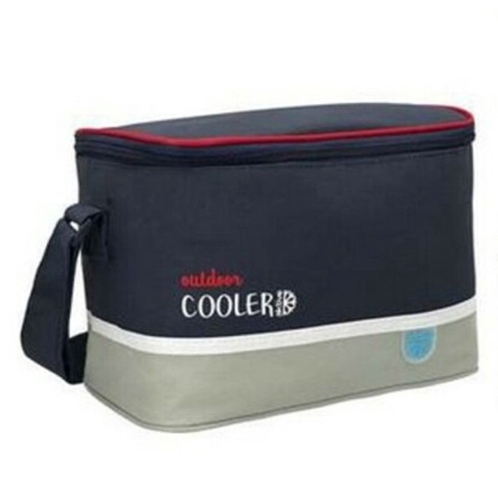 Termos frigorific portabil Colorbaby, 6 L, PVC, 24 x 16,5 x 15 cm, Negru/Gri