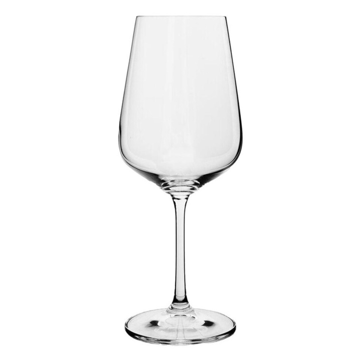 Комплект от 6 чаши за вино, Bohemia Crystal, Glass, 450 ml, прозрачни