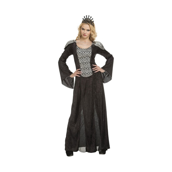 Costum Halloween pentru femei, My Other Me, Queen, 2 piese, Negru/Gri