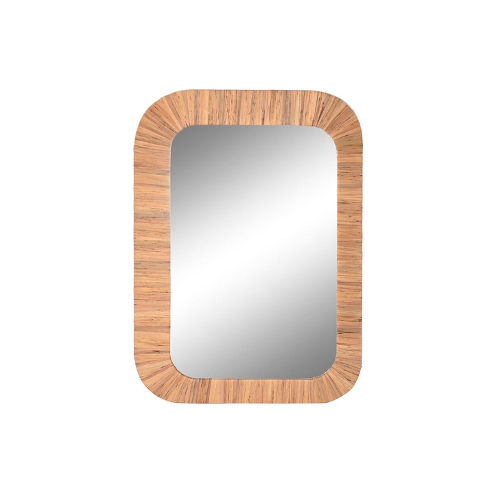 Oglinda de perete Home Esprit, lemn de molid, maro natural, 70x3x100cm