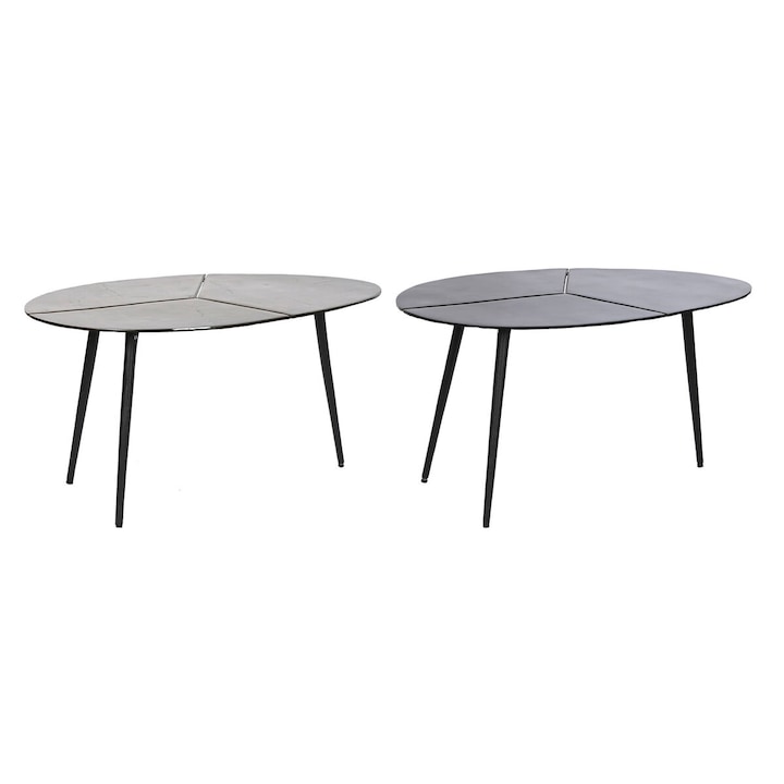 Комплект от 2 помощни масички, DKD Home Decor, 78 x 45 x 40 см, сребро