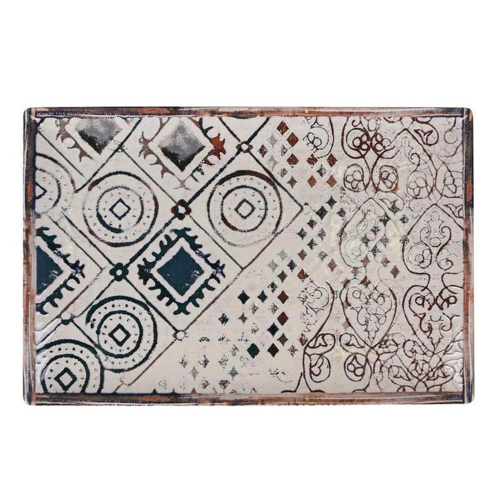 Set 6 Platouri dreptunghiulare La Mediterranea Grecia, Portelan, 30x20x2,5cm