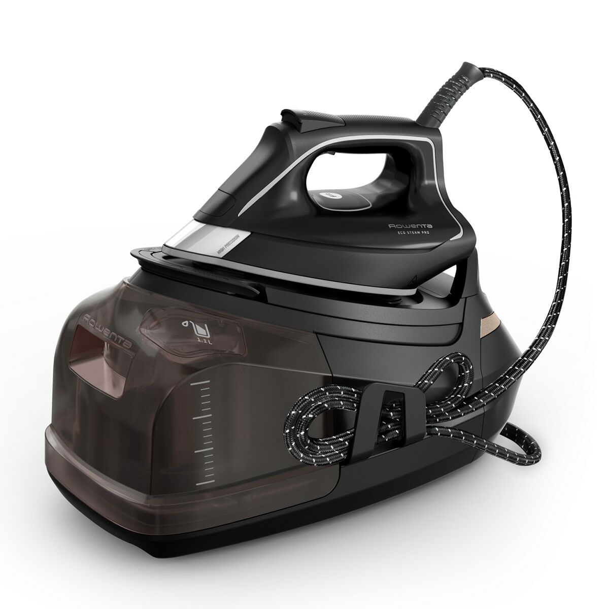 Fier de calcat cu abur, Rowenta, 140 g/min, 1.3 l, 2800 W, Negru