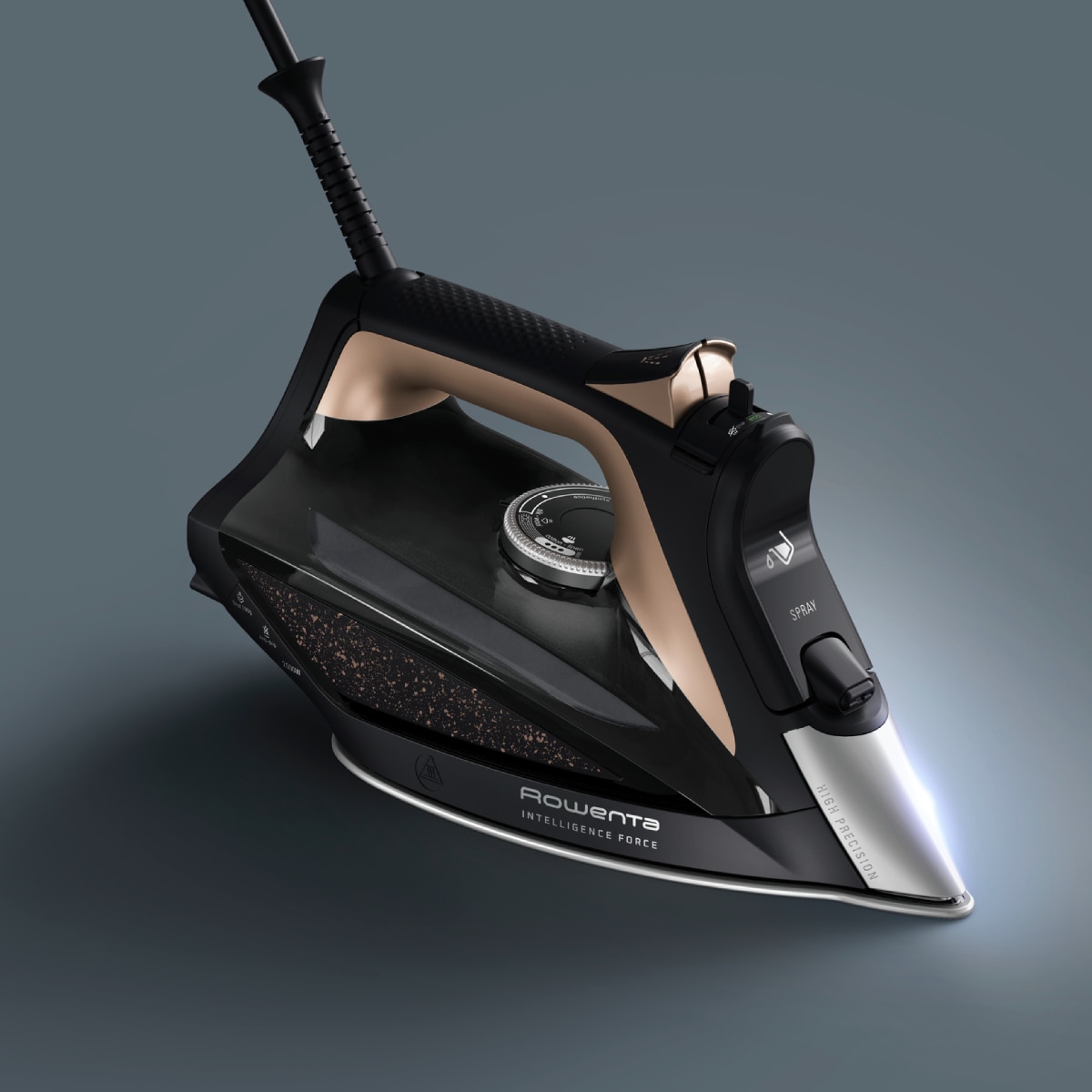 Fier de calcat cu abur, Rowenta, 2500W, Negru