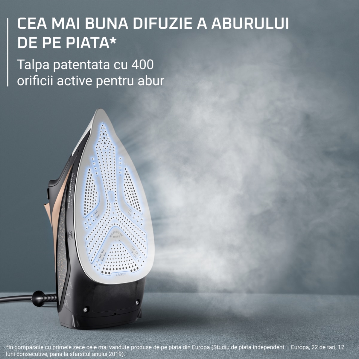 Fier de calcat cu abur, Rowenta, 2500W, Negru