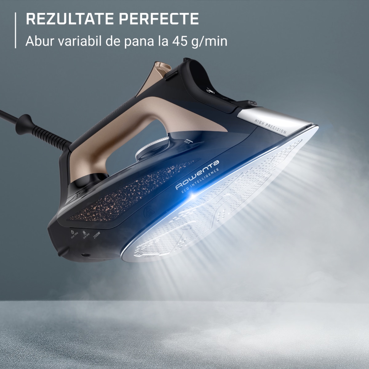 Fier de calcat cu abur, Rowenta, 2500W, Negru