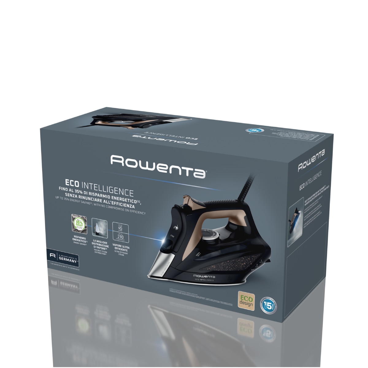 Fier de calcat cu abur, Rowenta, 2500W, Negru