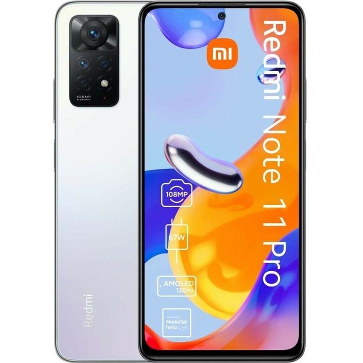 Смартфон, Xiaomi, Redmi Note 11 Pro, 64GB, 6.67", 6GB RAM, бял