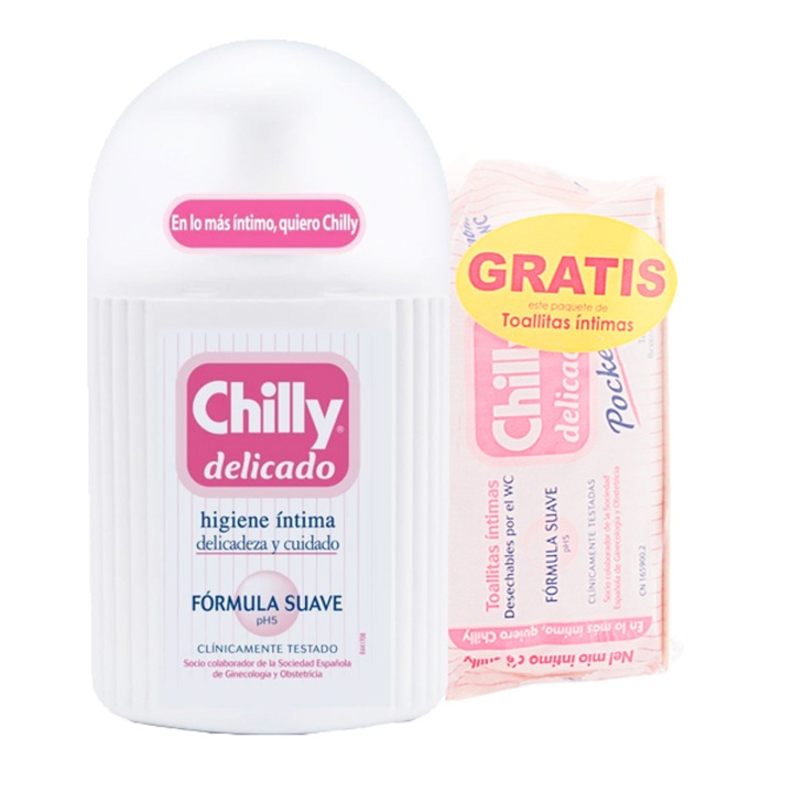 Set gel igiena intima/servetele umede, Chilly, 250 ml