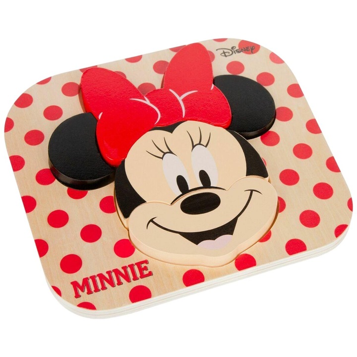 Детски пъзел Мини Маус, Disney, Wood, 12 месеца+, 12 части, Многоцветен