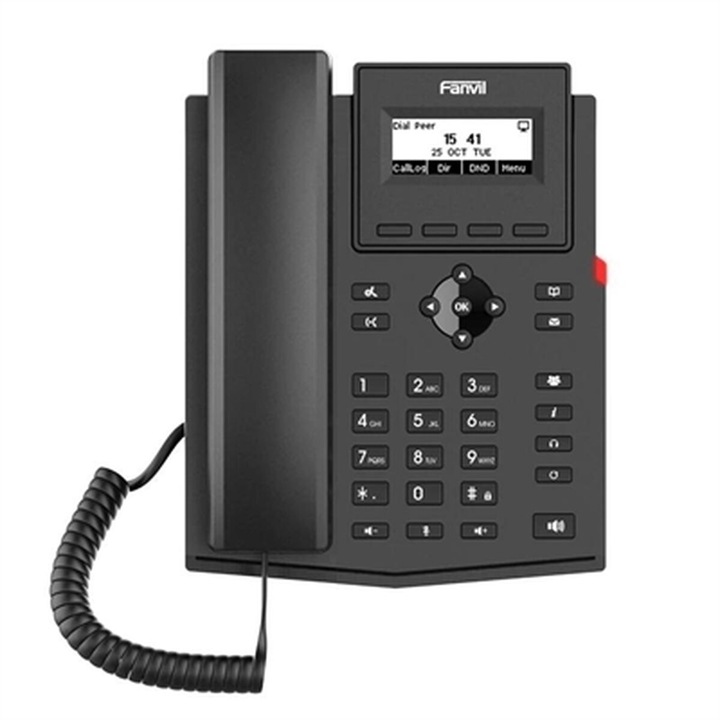 Telefon fix, Fanvil, X301P, Ecran LCD, Montare pe perete, Ethernet RJ45, Negru
