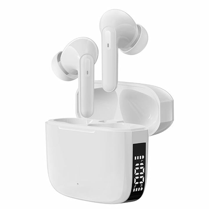 Casti wireless Colorum TWS galben, Bluetooth 5.3, autonomie 5 ore, design in-ear