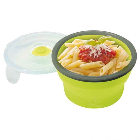Porta Alimentos Jata 903 Silicona | Capacidad 540 Ml | Plegable, Ahorra Espacio | Hermético, Apto Microondas Y Lavavajillas | Libre De BPA, Color Verde