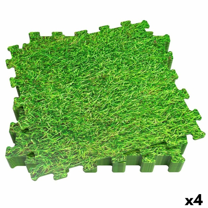 Set 8 covorase, Aktive, Plastic, 50 x 0.4 x 50 cm, Verde