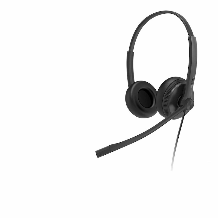 Casti cu fir, Yealink, Cu microfon, Negru