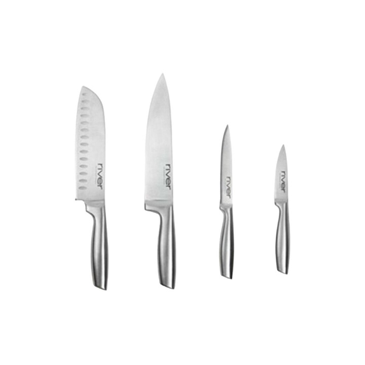Set de Cutite River, Otel Inoxidabil, 4 buc, Antracit