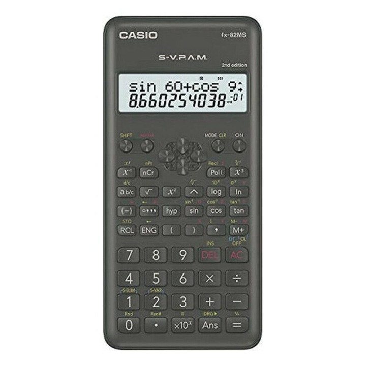 Casio FX-82MS-2 asztali számológép, 240 funkciós, fekete, 16,2x7,7x1,4 cm