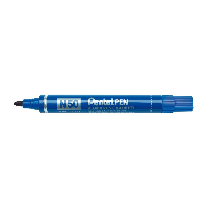 Комплект от 12 перманентни маркера Pentel, син, 2 мм