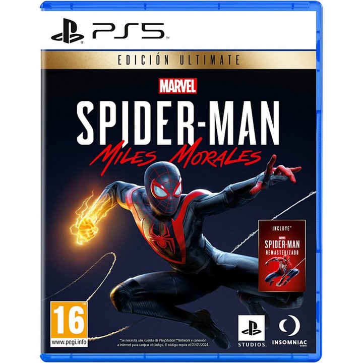 Joc video Marvel Spiderman Miles Morales pentru PlayStation 5, Sony, 16+