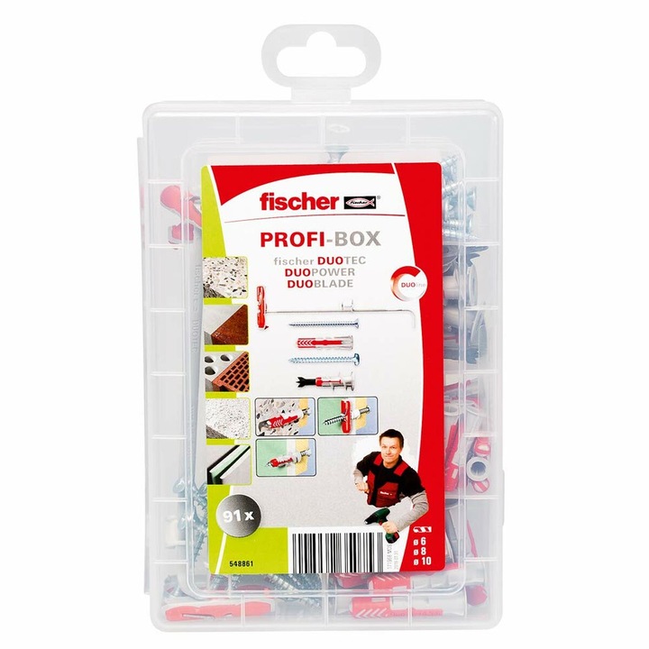 Set suruburi si dibluri Fischer, 91 bucati, Nylon