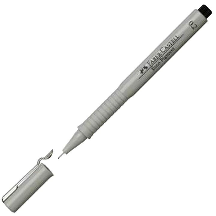 Комплект от 10 маркера Faber-Castell Ecco Pigment, устойчиви на светлина, без киселина, черни, 0,2 mm