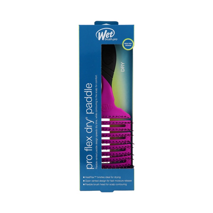 Четка за коса Wet Brush Pro Flex Dry Paddle, лилава