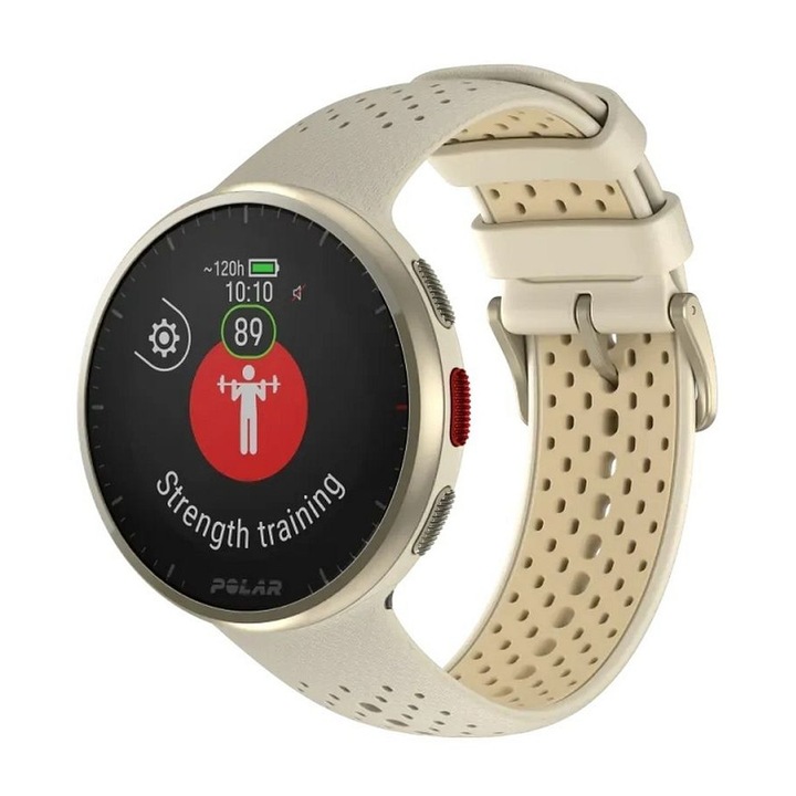 Унисекс смарт часовник, Polar, модел Pacer Pro Gold Dust 725882064321, силикон, бежов