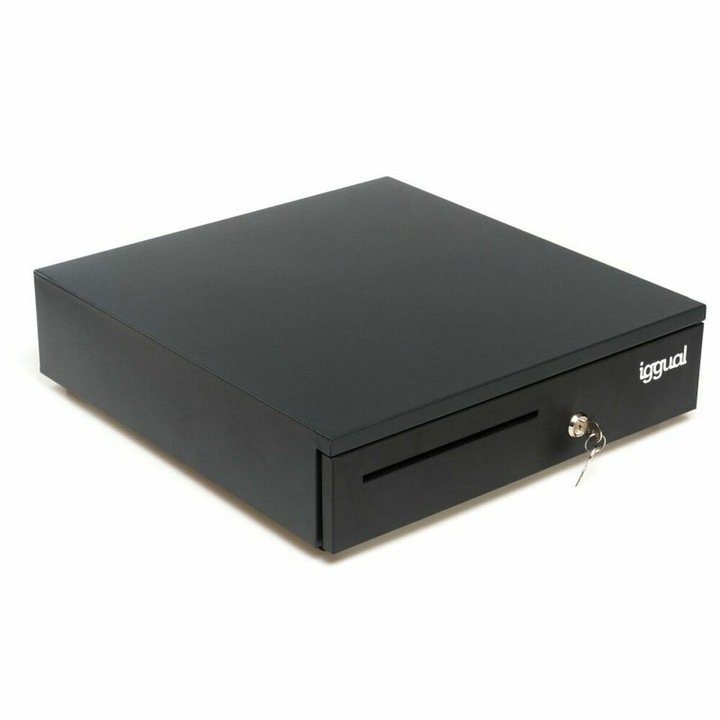 Sertar pentru bani, iggual, IRON-35, 11 compartimente, otel, negru, 42cm