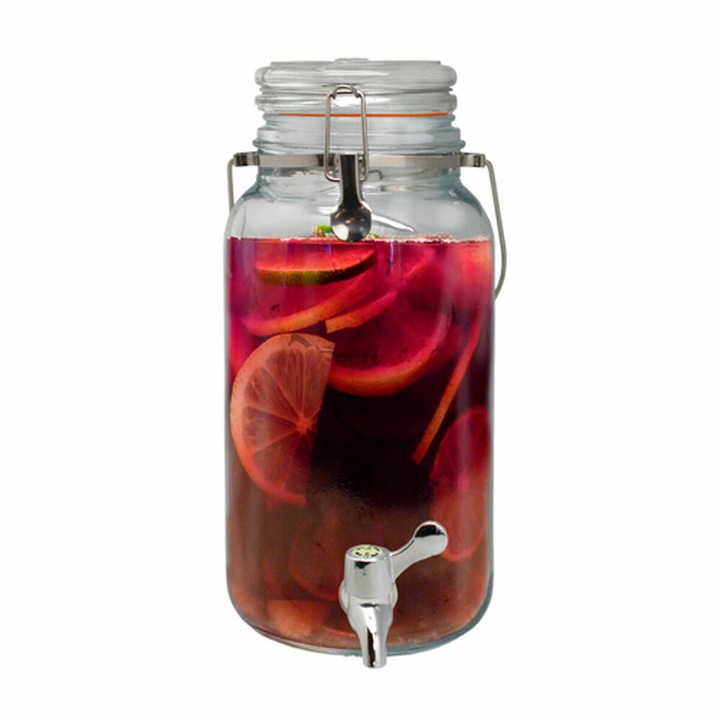 Dozator de bauturi, Vin Bouquet, Sticla, Transparent, 4L