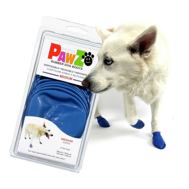Комплект високи ботуши, Pawz, за кучета, сини, M