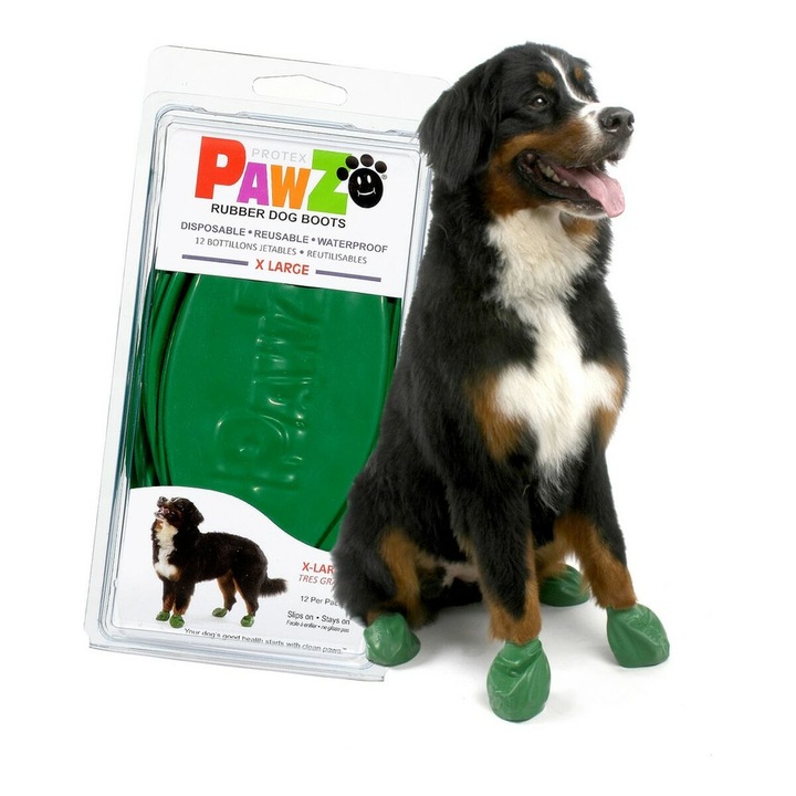 Set cizme inalte pentru caini, Pawz, XL, Verde